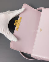 Triomphe Shoulder Bag Peony/Pastel Pink Shiny Calfskin Gold Hardware