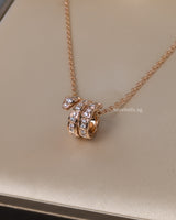 Bvlgari Serpenti Viper Necklace Full Pavé Diamonds | 18K Rose Gold-front