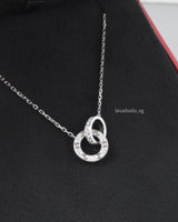 Cartier Love Necklace with Pavé Diamonds | 18K White Gold-front