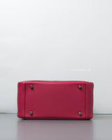 Hermes Lindy Mini |  Framboise 90 Swift Palladium Hardware-details