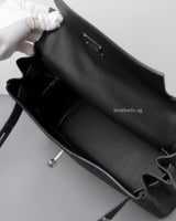 Hermes Kelly Retourne 28 | Black Togo Palladium Hardware-details