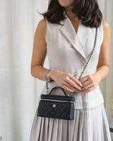 Chanel Top Handle Vanity On Chain LP | Black Caviar Light Gold Hardware-model