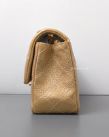 Chanel Mini Rectangle 15C Gold Caviar Brushed Gold Hardware-details