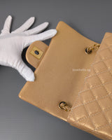Chanel Mini Rectangle 15C Gold Caviar Brushed Gold Hardware-details