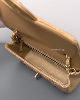 Chanel Mini Rectangle 15C Gold Caviar Brushed Gold Hardware-details