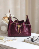 Chanel Chanel 25 Mini  | 26A Burgundy Caviar Gold Hardware-front