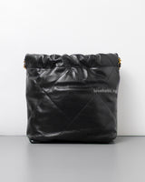 Chanel Chanel 22 Mini | Black Calfskin Brushed Gold Hardware-back