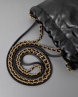 Chanel Chanel 22 Mini | Black Calfskin Brushed Gold Hardware-details