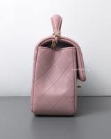 Chanel Mini Rectangle with Top Handle 24P Pink Lambskin Light Gold Hardware-side