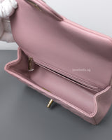Chanel Mini Rectangle with Top Handle 24P Pink Lambskin Light Gold Hardware-details