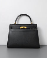 Hermes Kelly Sellier 28 | Black Epsom Gold Hardware-front1