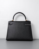 Hermes Kelly Sellier 28 | Black Epsom Gold Hardware-back