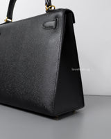 Hermes Kelly Sellier 28 | Black Epsom Gold Hardware-details