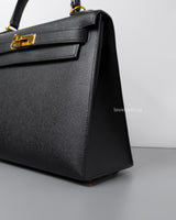 Hermes Kelly Sellier 28 | Black Epsom Gold Hardware-details