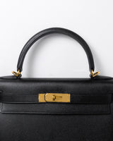 Hermes Kelly Sellier 28 | Black Epsom Gold Hardware-details