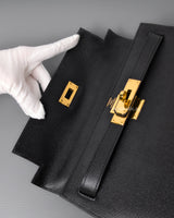 Hermes Kelly Sellier 28 | Black Epsom Gold Hardware-details