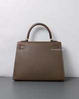 Hermes Kelly Sellier 25 | Etoupe Epsom Gold Hardware-back