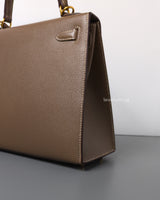 Hermes Kelly Sellier 25 | Etoupe Epsom Gold Hardware-details