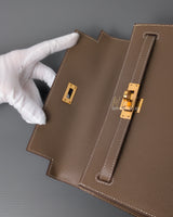 Hermes Kelly Sellier 25 | Etoupe Epsom Gold Hardware-details