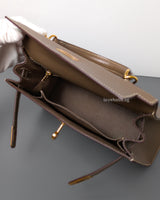 Hermes Kelly Sellier 25 | Etoupe Epsom Gold Hardware-details