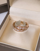 Bvlgari Serpenti Ring with Full Pavé Diamonds | Size S 18K Rose Gold-front