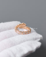 Bvlgari Serpenti Ring with Full Pavé Diamonds | Size S 18K Rose Gold-front1