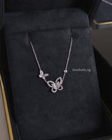 Graff Double Butterfly Silhouette Diamond Pendant | 18K White Gold-front