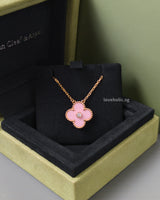 Van Cleef & Arpels VCA Vintage Alhambra Necklace 2015 Holiday Pendant | Light Pink 18K Rose Gold-front