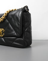Chanel Chanel 19 Small | Black Lambskin Multicolored Hardware-details