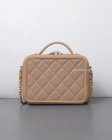 Chanel Filigree Vanity Case Mini | Beige Caviar Brushed Gold Hardware-back