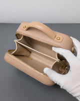 Chanel Filigree Vanity Case Mini | Beige Caviar Brushed Gold Hardware-details