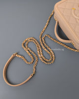 Chanel Filigree Vanity Case Mini | Beige Caviar Brushed Gold Hardware-details