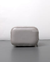 Chanel Top Handle Vanity On Chain Mini | Grey Lambskin Brushed Gold Hardware-details