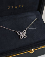 Graff Butterfly Silhouette Diamond Mini Pendant | 18K White Gold-front