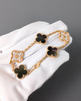 Van Cleef & Arpels VCA Vintage Alhambra Bracelet 5 Motif | Grey Mother Of Pearl, Diamonds 18K Rose Gold-model