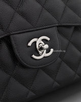 Chanel Classic Flap Jumbo | Black Caviar Silver Hardware-details