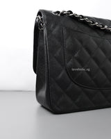 Chanel Classic Flap Jumbo | Black Caviar Silver Hardware-details