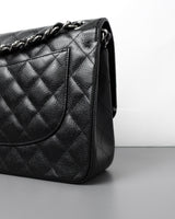 Chanel Classic Flap Jumbo | Black Caviar Silver Hardware-details