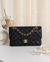 Chanel Classic Flap Small | Black Caviar Gold Hardware-front