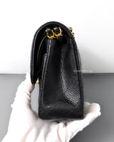 Chanel Classic Flap Small | Black Caviar Gold Hardware-details