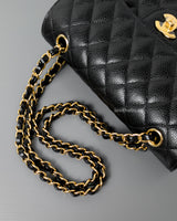 Chanel Classic Flap Small | Black Caviar Gold Hardware-details