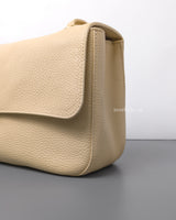 Chanel Maxi Flap 32cm | 26B Beige Caviar Gold Hardware-details