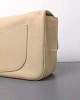 Chanel Maxi Flap 32cm | 26B Beige Caviar Gold Hardware-details