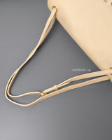 Chanel Maxi Flap 32cm | 26B Beige Caviar Gold Hardware-details
