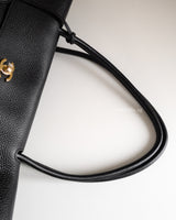 Chanel Large Shopping Bag 26A Black Caviar Gold Hardware-details
