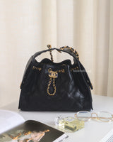 Chanel Chanel 25 Small | 26A Black Caviar Gold Hardware-front