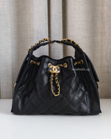 Chanel Chanel 25 Small | 26A Black Caviar Gold Hardware-front1