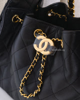 Chanel Chanel 25 Small | 26A Black Caviar Gold Hardware-details
