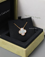 Vintage Alhambra Necklace White Mother of Pearl  18K Gold
