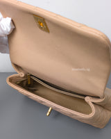 Coco Handle Beige Caviar Brushed Gold Hardware